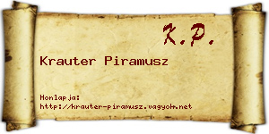 Krauter Piramusz névjegykártya